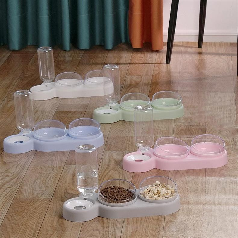 Elevated Pet Feeder & Water Fountain Stand | Dog & Cat Bowl Set